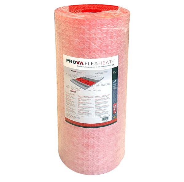 Prova TT8006RED15 Flex-Heat, Lightweight Floor Heating Uncoupling Waterproofing Membrane, 161 Sq Ft Roll, Underlayment for Radiant Heating Systems, Ceramic Tile and Natural Stone Tile