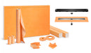 All-in-one Waterproof Linear Shower Kit with 76"x38" Off-set Tray, Center Drain, Grate