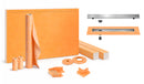 All-in-one Waterproof Linear Shower Kit with 76"x38" Off-set Tray, Off-set Drain, and Grate