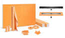 All-in-one Waterproof Linear Shower Kit with 76"x38" Off-set Tray, Center Drain, Grate