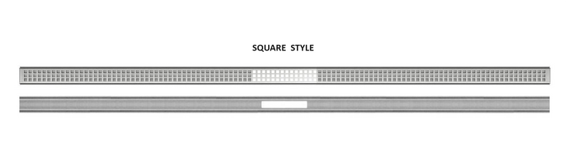 Schluter Systems Kerdi-Line VARIO Low-profile 48”(122 cm) Linear Square Design Grate Assembly, 1-11/16” Wide with Flange Channel Body in Brushed Stainless Steel Design, for Tiled Showers (KLVRID3EB122)