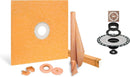 All-in-one Waterproof Shower Kit with 36"x36" Center Tray, 2" Flange and 4" Drain Cover