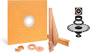 All-in-one Waterproof Shower Kit with 36"x36" Center Tray, 2" Flange and 4" Drain Cover