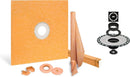 All-in-one Waterproof Shower Kit with 36"x36" Center Tray, 2" Flange and 4" Drain Cover