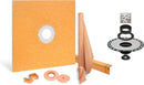 All-in-one Waterproof Shower Kit with 36"x36" Center Tray, 2" Flange and 4" Drain Cover