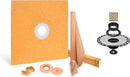 All-in-one Waterproof Shower Kit with 36"x36" Center Tray, 2" Flange and 4" Drain Cover
