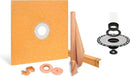 All-in-one Waterproof Shower Kit with 36"x36" Center Tray, 2" Flange and 4" Drain Cover