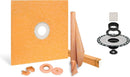 All-in-one Waterproof Shower Kit with 36"x36" Center Tray, 2" Flange and 4" Drain Cover