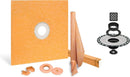 All-in-one Waterproof Shower Kit with 36"x36" Center Tray, 2" Flange and 4" Drain Cover