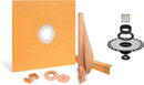 All-in-one Waterproof Shower Kit with 36"x36" Center Tray, 2" Flange and 4" Drain Cover