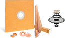 All-in-one Waterproof Shower Kit with 36"x36" Center Tray, 2" Flange and 4" Drain Cover