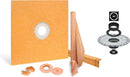 All-in-one Waterproof Shower Kit with 36"x36" Center Tray, 2" Flange and 4" Drain Cover