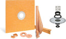 All-in-one Waterproof Shower Kit with 36"x36" Center Tray, 2" Flange and 4" Drain Cover