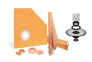 All-in-one Waterproof Shower Kit with 38"x38" Neo Angle Tray, 2" Flange and 4" Drain Cover