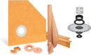 All-in-one Waterproof Shower Kit with 38"x38" Neo Angle Tray, 2" Flange and 4" Drain Cover