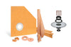 All-in-one Waterproof Shower Kit with 38"x38" Neo Angle Tray, 2" Flange and 4" Drain Cover