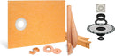 All-in-one Waterproof Shower Kit with 38"x60" Off-set Tray, 2" Flange and 4" Drain Cover