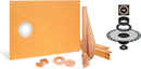 All-in-one Waterproof Shower Kit with 38"x60" Off-set Tray, 2" Flange and 4" Drain Cover