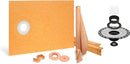 All-in-one Waterproof Shower Kit with 38"x60" Off-set Tray, 2" Flange and 4" Drain Cover