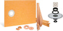 All-in-one Waterproof Shower Kit with 38"x60" Off-set Tray, 2" Flange and 4" Drain Cover