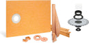 All-in-one Waterproof Shower Kit with 38"x60" Off-set Tray, 2" Flange and 4" Drain Cover