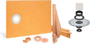 All-in-one Waterproof Shower Kit with 38"x60" Off-set Tray, 2" Flange and 4" Drain Cover