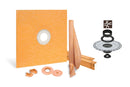 All-in-one Waterproof Shower Kit with 72"x72" Center Tray, 2" Flange and 4 " Drain Cover