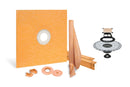 All-in-one Waterproof Shower Kit with 72"x72" Center Tray, 2" Flange and 4 " Drain Cover