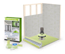 Profilitec Showertec Advanced Waterproof Shower Kit with Prefabricated Sloped Shower Tray, Drain Kit with Grate Assembly, STBO122X81 Lightweight Vapor-Tight Shower Wall Boards