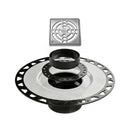 All-in-one Shower Drain Kit with 2" ABS or PVC Bonding Flange, 4" Grate Assembly