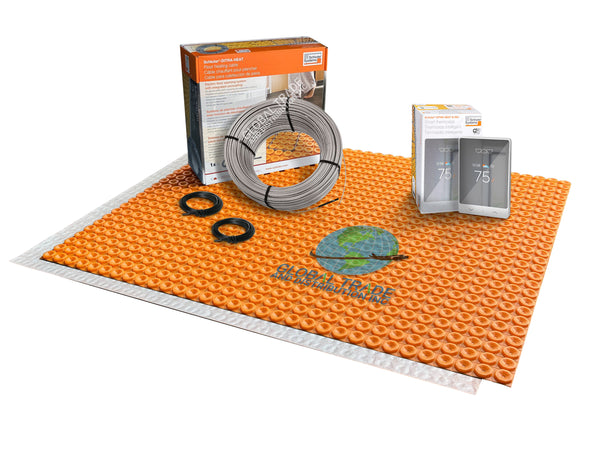 All-in-one Electric Radiant Floor Heating Kit with Uncoupling Membrane, WiFi Smart Programmable Touchscreen Thermostat, Heating Cable