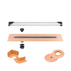 All-in-one Linear Waterproof Shower Drain Kit - Offset Outlet Channel Body with Grate Assembly