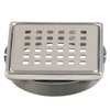 ARDEX TLT 4 Inch Stainless Steel Shower Drain Cover Kit with Adjustable Adapter and Connectite Assembly, Square Grate, Corrosion Resistant Tile Shower Drain System