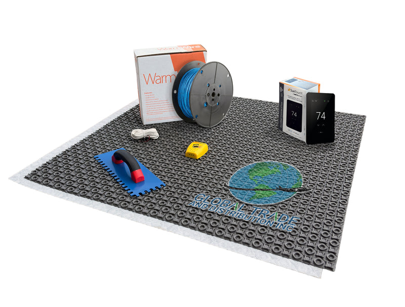 Suntouch Warmwire Eletric Radiant Floor Heating Kit with Suntouch WiFi Thermostat, HeatMatrix Membrane, Heat Cable and Safe Installation Tools
