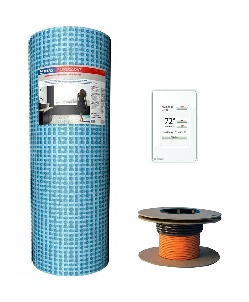 TRM Radiant Floor Heating Kit Includes - Mapei Uncoupling Membrane, OJ Microline Thermostat With Heat Cable