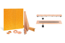 All-in-one Waterproof Linear Shower Kit with 39"x39" Center Tray, Drain and Grate