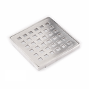 Wedi Drain Cover, Grate Assembly, 3-3/4"x3-3/4", for Shower Base in Tiled Shower Surrounds