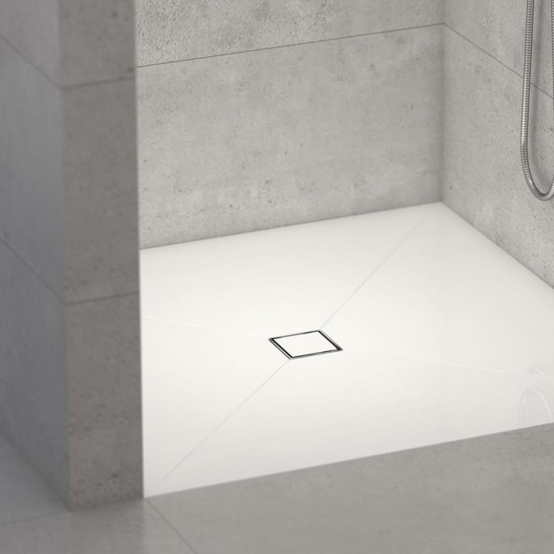 Wedi Drain Cover, Grate Assembly, 3-3/4"x3-3/4", for Shower Base in Tiled Shower Surrounds