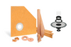 All-in-one Waterproof Shower Kit with 38"x38" Neo Angle Tray, 2" Flange and 4" Drain Cover