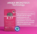 ARDEX X 77 MICROTEC Polymer-Modified Thinset Mortar – Fiber Reinforced Tile and Stone Adhesive for Porcelain, Ceramic, Natural Stone, Large Format Tile, White, 40 lbs Bag (16013)