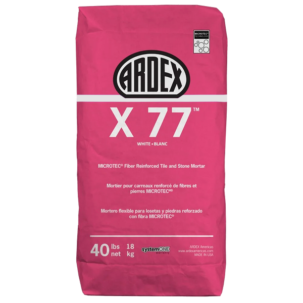 Ardex X 77 White Microtec Fiber Reinforced Tile and Stone Mortar 40 Lbs Bag