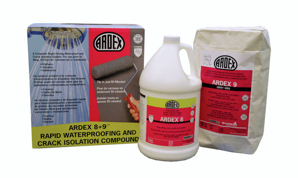 Ardex 8+9, Rapid Waterproofing and Crack Isolation, Compound Kit, Solvent-Free, Cement-based Membrane, for Commercial and Residential Bathrooms, 1 gal + 9lb