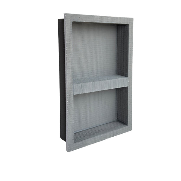 Ardex TLT Prefabricated Vapor-resistant Lightweight XPS Foam Waterproof Shower Niche, with Alkali Resistant Fiberglass Mesh, Adjustable Shower Shelf, for Tiled Shower Surrounds, TLT 502 - 16 Inch x 22 Inch