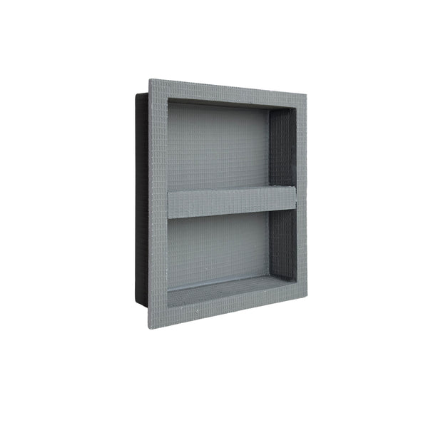 Ardex TLT Prefabricated Vapor-resistant Lightweight XPS Foam Waterproof Shower Niche, with Alkali Resistant Fiberglass Mesh, Adjustable Shower Shelf, for Tiled Shower Surrounds, TLT 501 - 16 Inch x 16 Inch