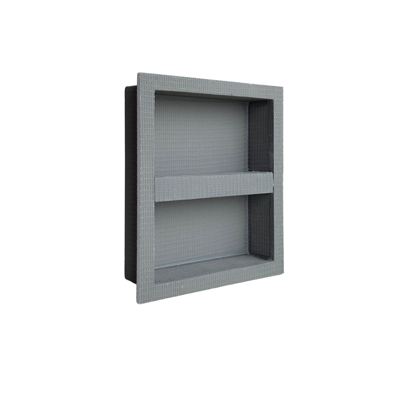 Ardex TLT Prefabricated Vapor-resistant Lightweight XPS Foam Waterproof Shower Niche, with Alkali Resistant Fiberglass Mesh, Adjustable Shower Shelf, for Tiled Shower Surrounds, TLT 501 - 16 Inch x 16 Inch