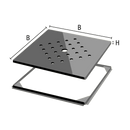 Profilitec Showertec Square Stainless Steel Shower Drain Grate Assembly with Low-Profile Tile-Flush Design and Corrosion-Resistant Finish for Modern Shower Systems