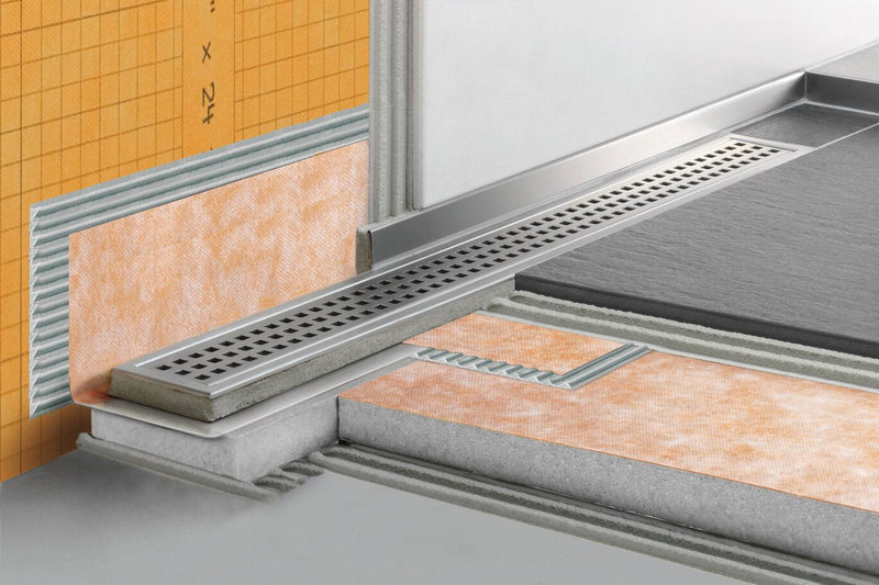 Schluter Systems Kerdi-Line Frameless Linear Grate Assembly (Cover) for Ceramic and Stone Tiles - Tileable Design