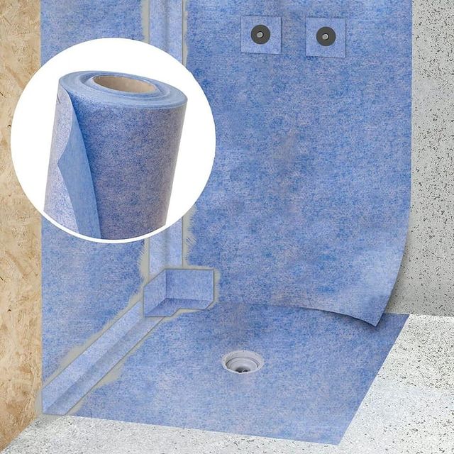 Kobau Flex SD60 Waterproofing Vapor Retarder Crack Prevention Polyethylene Membrane Roll, 25 Mil Thick For Ceramic Tile and Natural Stone Tile, Flooring Underlayment For Bathroom and Shower