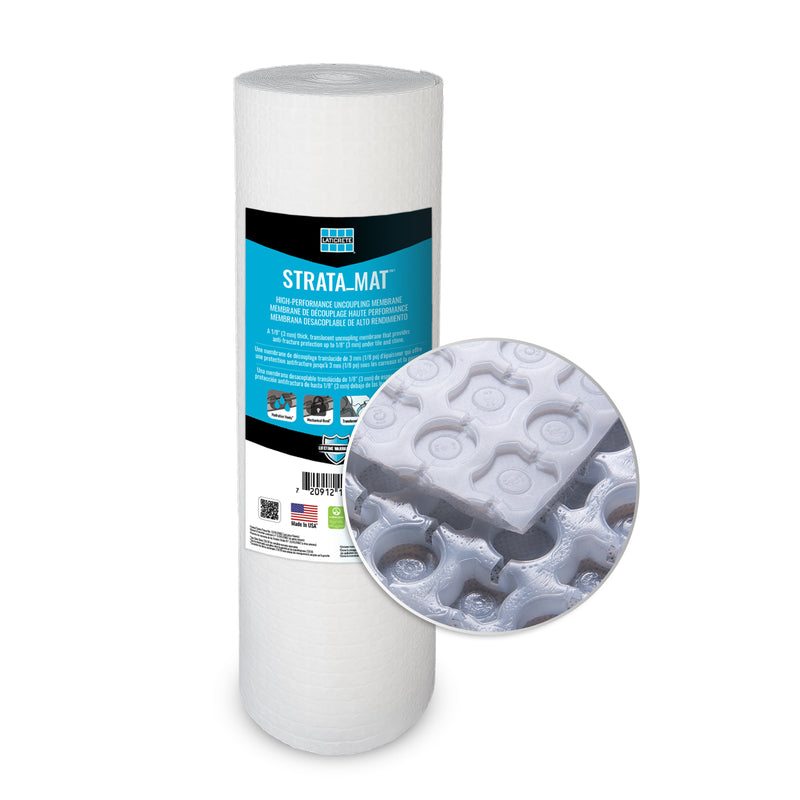 Laticrete Strata Mat Load Bearing Crack Preventing High Performance Uncoupling Membrane, 323 Sq Ft Roll, with Vapor Management for Ceramic Tile and Stone Tile, 9 Rolls Bundle
