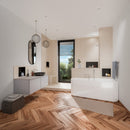 Schluter Systems Design Prefabricated Vapor-resistant Lightweight Waterproof Shower Niche - Made of Powder-Coated Aluminum for Tiled Walls - 11-3/4" Width, 47-3/16" Height, 3-5/8" Depth, Greige - DNA3TSBG